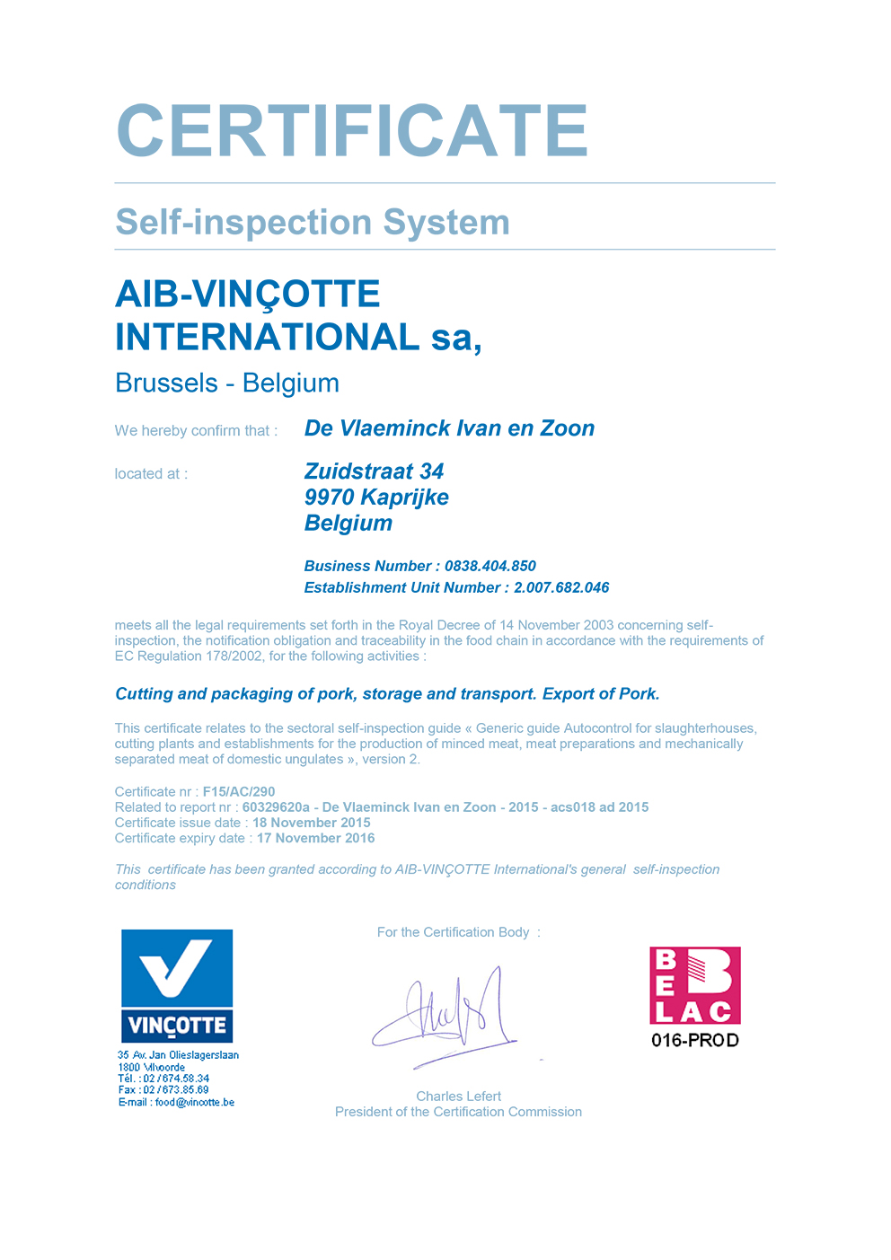 ACS certificaat